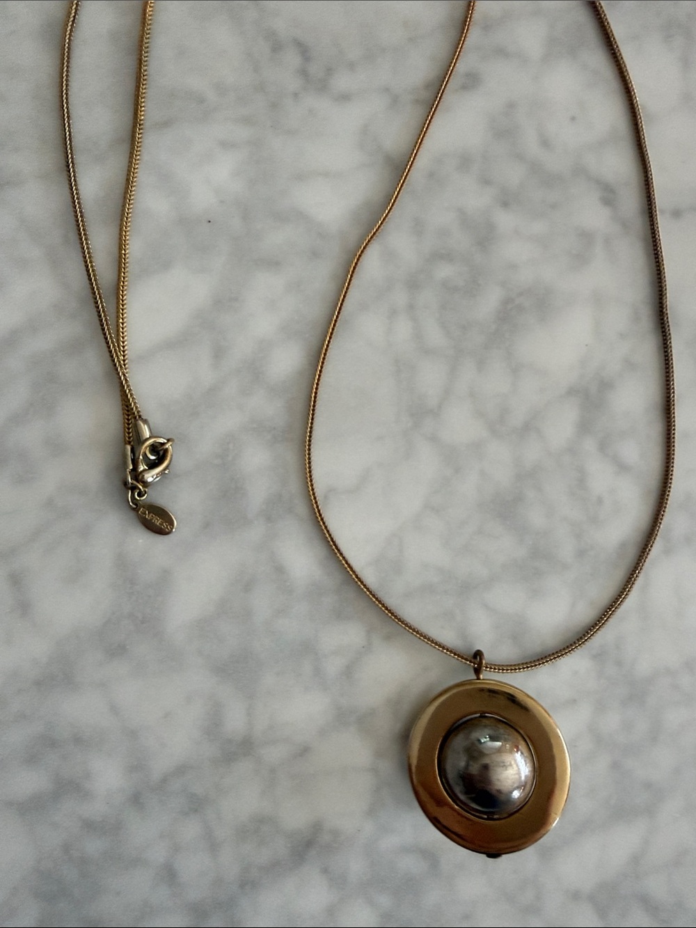Express Space design Gold-Silver-Tone Women’s Pendant Necklace Planet Circle - Picture 5 of 12